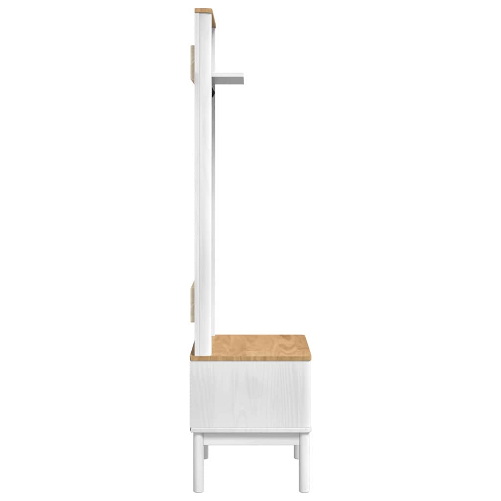 Hallmöbel med hylla FLORO Vit 50 x 40 x 158 cm Massiv furu