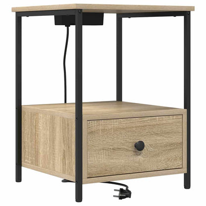 Nattduksbord 2 pcs Sonoma-ek 42 x 41 x 56 cm Konstruerat trä
