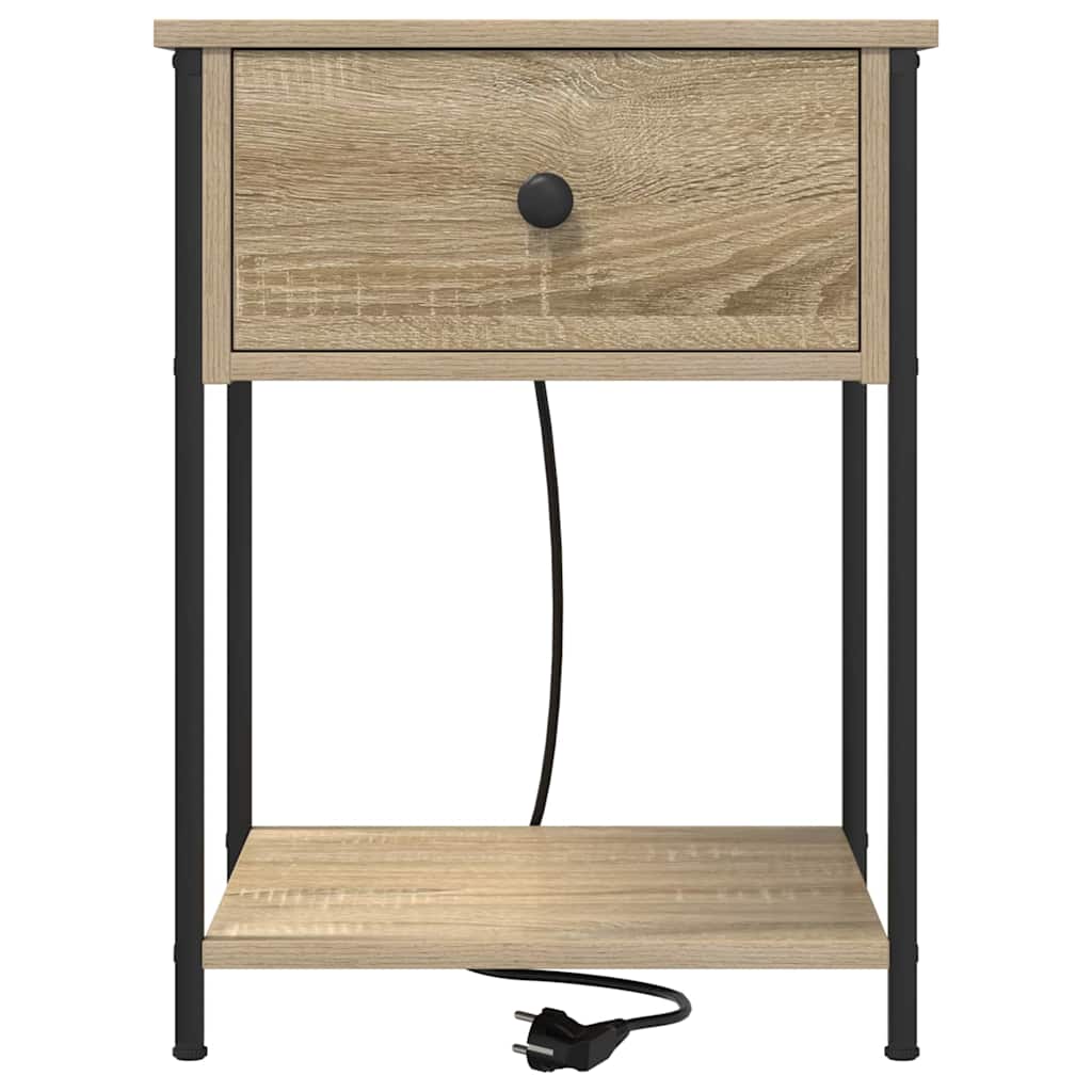 Nattduksbord 2 pcs Sonoma-ek 42 x 41 x 56 cm Konstruerat trä