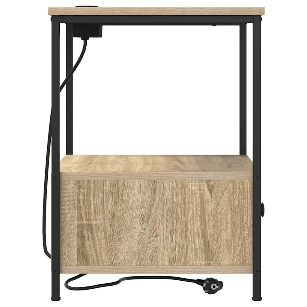 Nattduksbord 2 pcs Sonoma-ek 42 x 41 x 56 cm Konstruerat trä