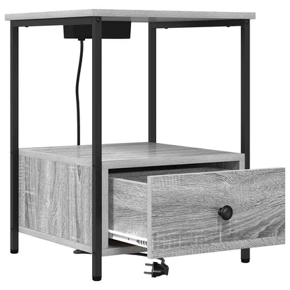 Nattduksbord 2 pcs Grå Sonoma 42 x 41 x 56 cm Konstruerat trä