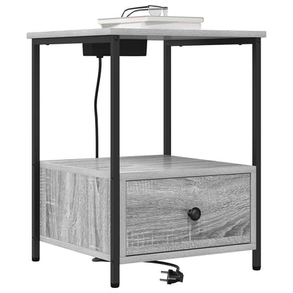 Nattduksbord 2 pcs Grå Sonoma 42 x 41 x 56 cm Konstruerat trä