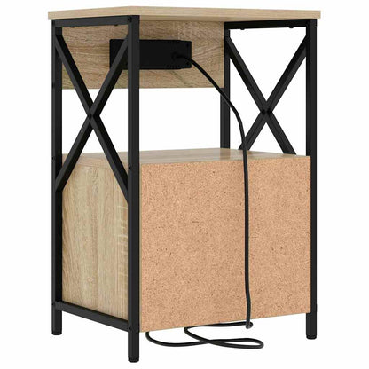 Nattduksbord 2 pcs Sonoma-ek 40 x 31 x 60 cm Konstruerat trä