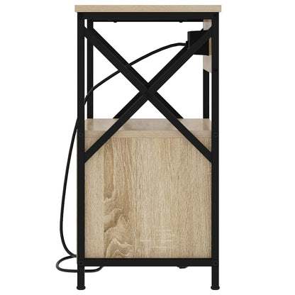 Nattduksbord 2 pcs Sonoma-ek 40 x 31 x 60 cm Konstruerat trä