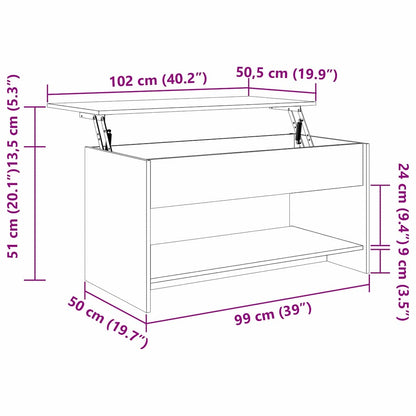 Soffbord Svart Ek 80 x 50,5 x 41,5 cm