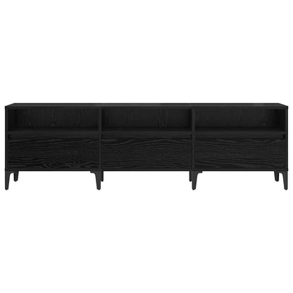 TV-Möbel Svart Ek TV-skåp 150 x 30 x 45 cm och järn