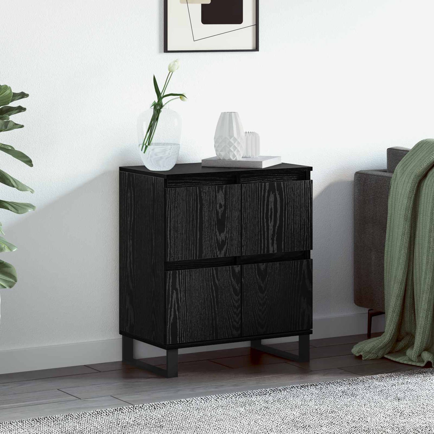 Sideboard Svart Ek 60 x 35 x 70 cm