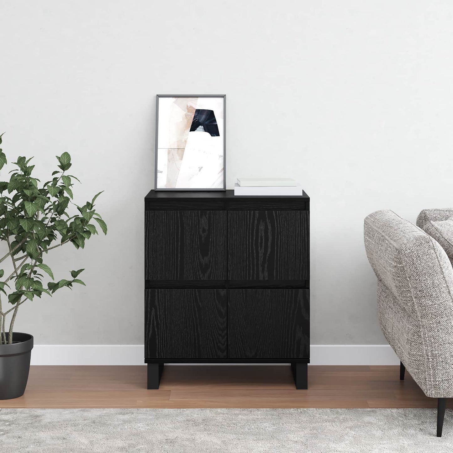 Sideboard Svart Ek 60 x 35 x 70 cm