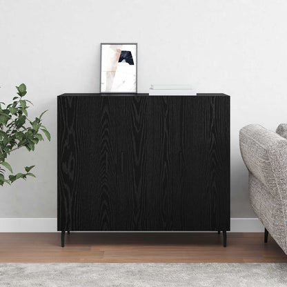 Sideboard Svart Ek 90 x 34 x 80 cm Konstruerat trä