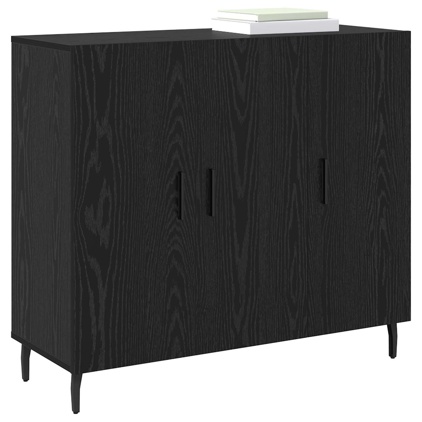 Sideboard Svart Ek 90 x 34 x 80 cm Konstruerat trä