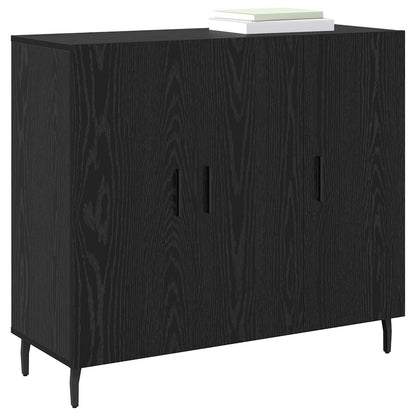 Sideboard Svart Ek 90 x 34 x 80 cm Konstruerat trä