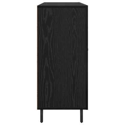 Sideboard Svart Ek 90 x 34 x 80 cm Konstruerat trä