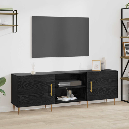 TV-skåp Svart ek 150 x 30 x 50 cm Konstruerat trä