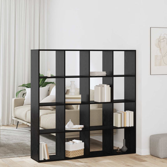 Bokskåp Svart Ek 137,5 x 29 x 137,5 cm Konstruerat trä