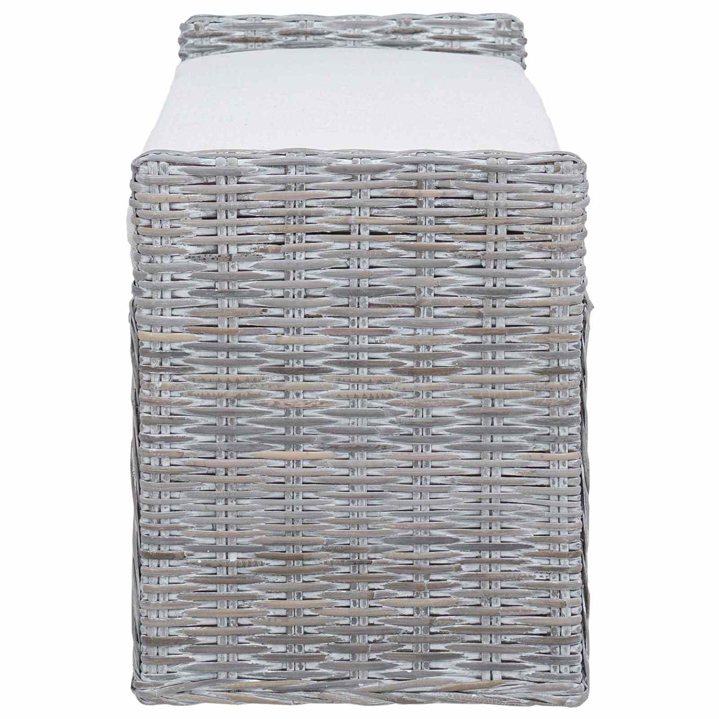 Förvaringsbänk utomhus med kudde Vit tvätt 110 x 40 x 50 cm Rotting