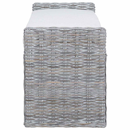 Förvaringsbänk utomhus med kudde Vit tvätt 110 x 40 x 50 cm Rotting