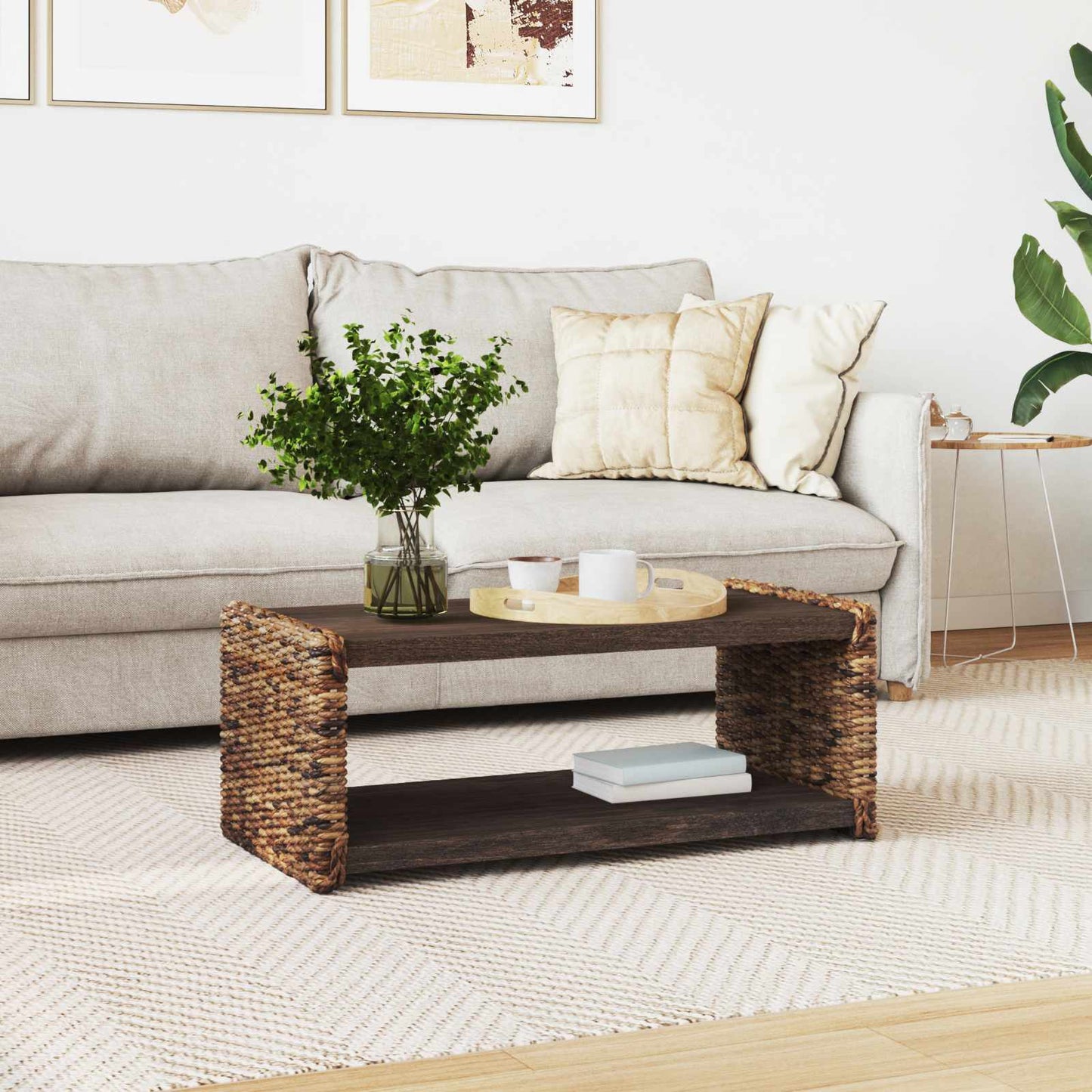 Sidobord Trä Naturfärg 44.5 x 45 x 45 cm Massivt mahognyträ