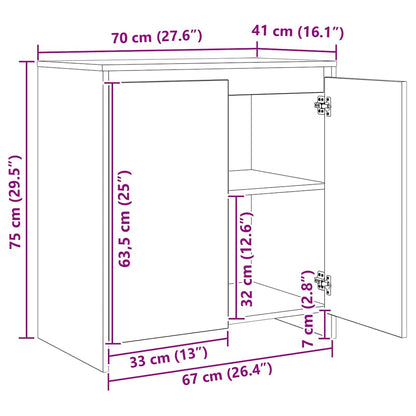 Skåp Åldrat Trä 3 pcs 70 x 41 x 75 cm