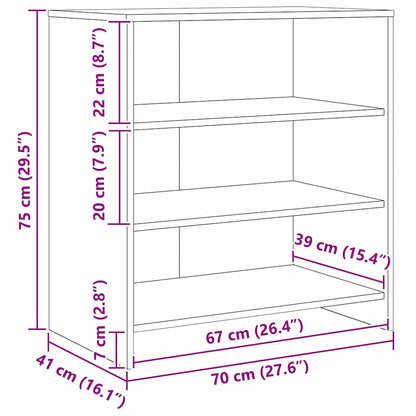 Skåp Åldrat Trä 3 pcs 70 x 41 x 75 cm