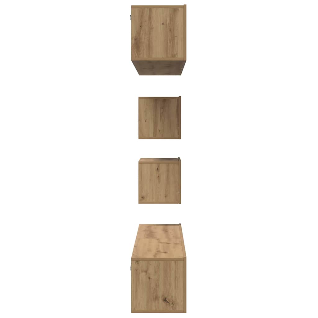 TV-bänkset Väggmonterad 6 pcs Artisan Ek Konstruerat trä