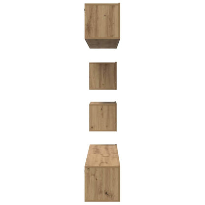 TV-bänkset Väggmonterad 6 pcs Artisan Ek Konstruerat trä