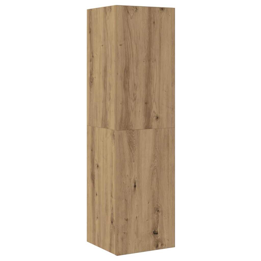 Vägg TV Skåp Väggmonterad 4 pcs Artisan Ek Konstruerat trä