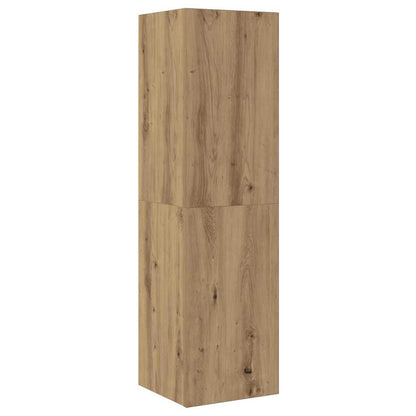 Vägg TV Skåp Väggmonterad 4 pcs Artisan Ek Konstruerat trä