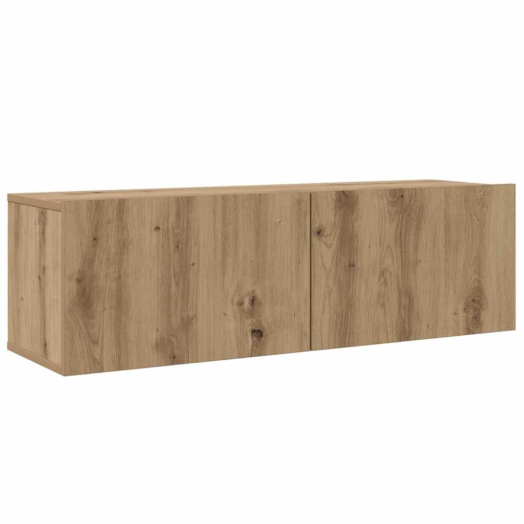 Vägg TV Skåp Väggmonterad 4 pcs Artisan Ek Konstruerat trä