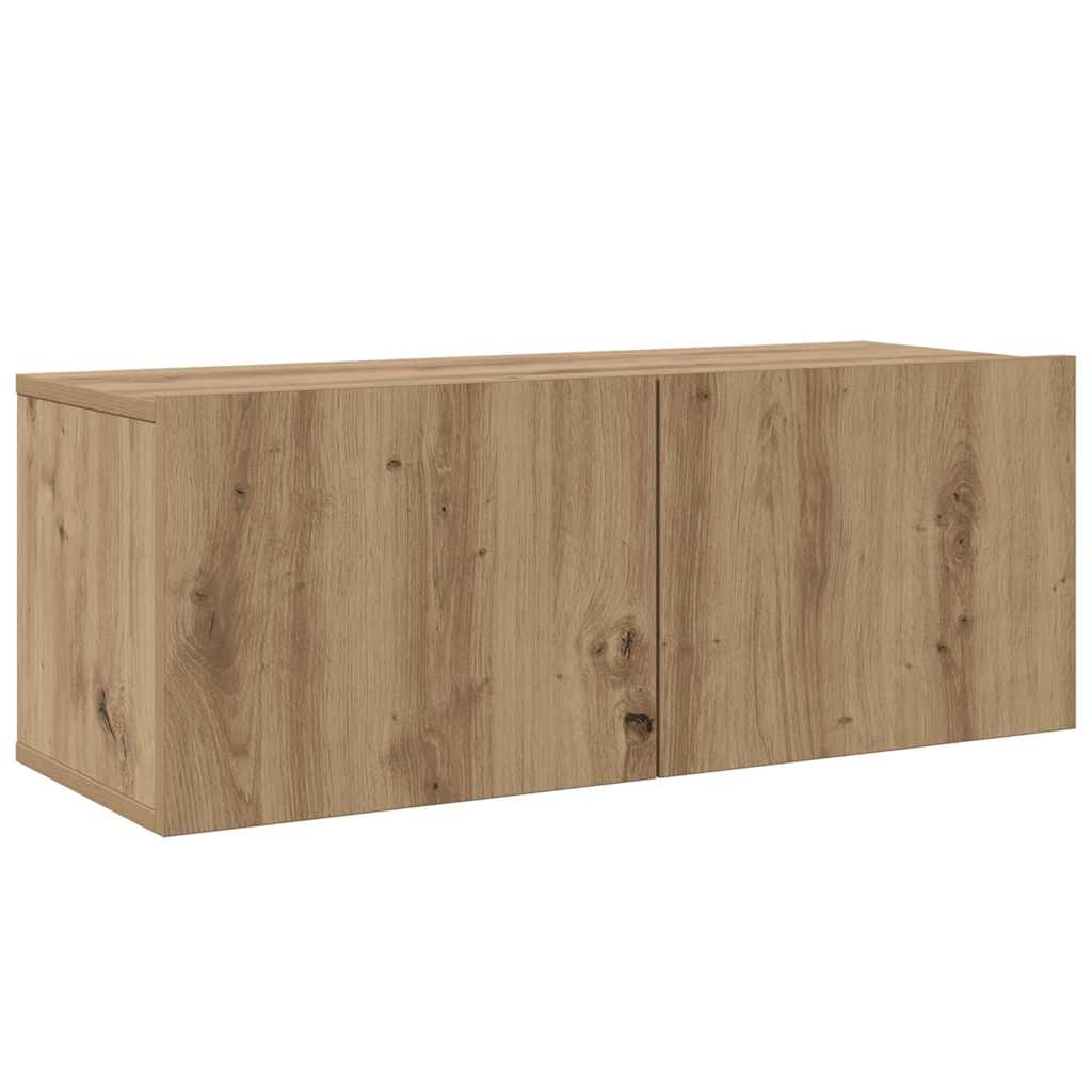 TV-bänkset med låda 4 pcs Artisan Ek Konstruerat trä