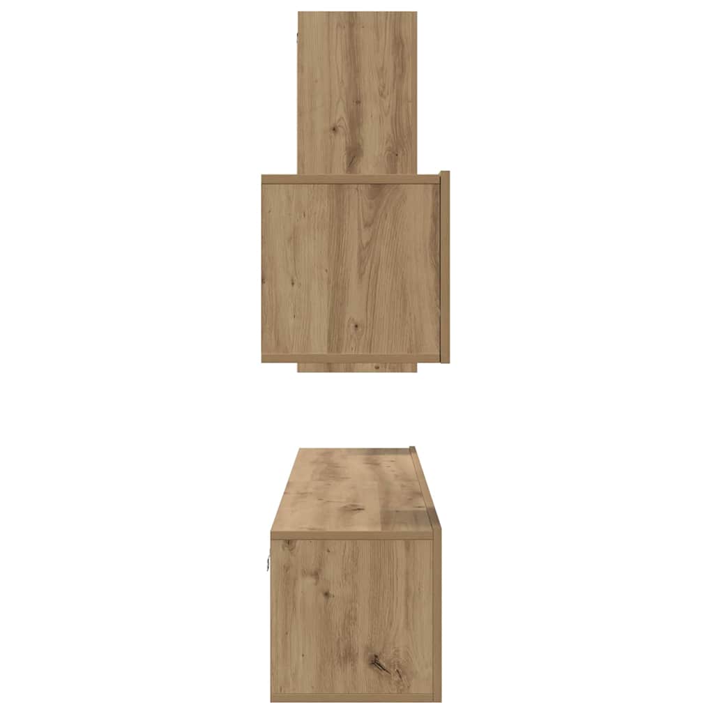 TV-bänkset med låda 4 pcs Artisan Ek Konstruerat trä