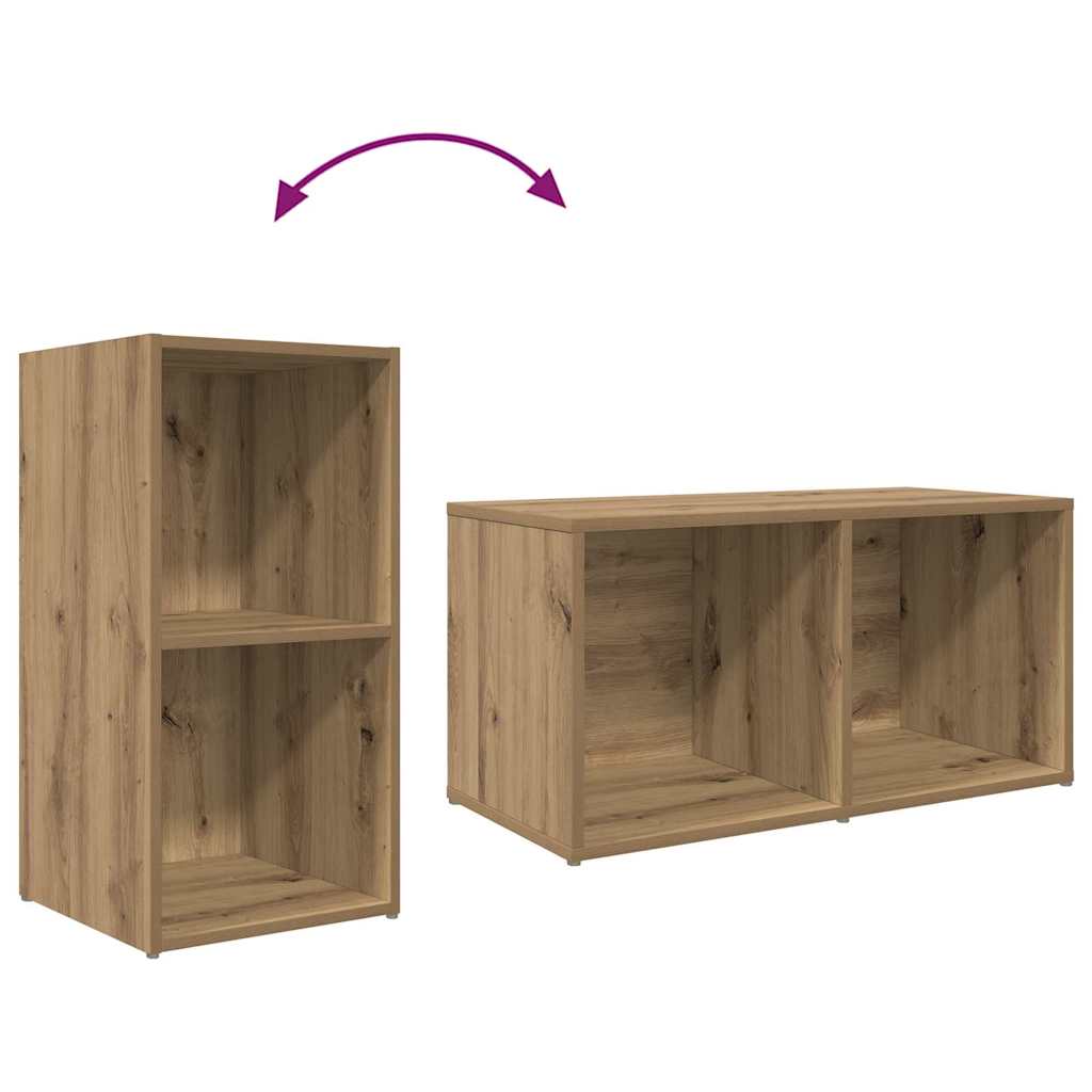 TV-bänkset Väggmonterad 8 pcs Artisan Ek Konstruerat trä