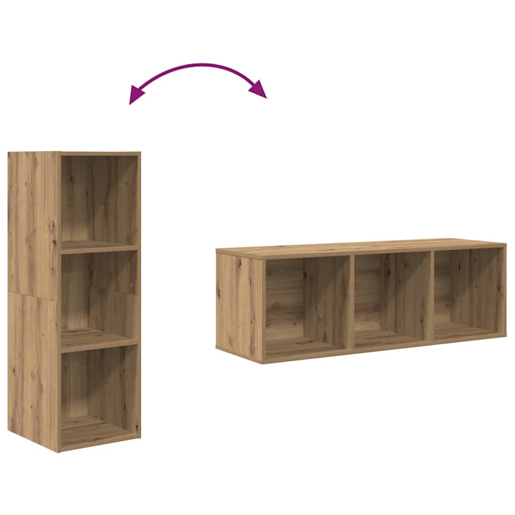 TV-bänkset Väggmonterad 3 pcs Artisan Ek Konstruerat trä