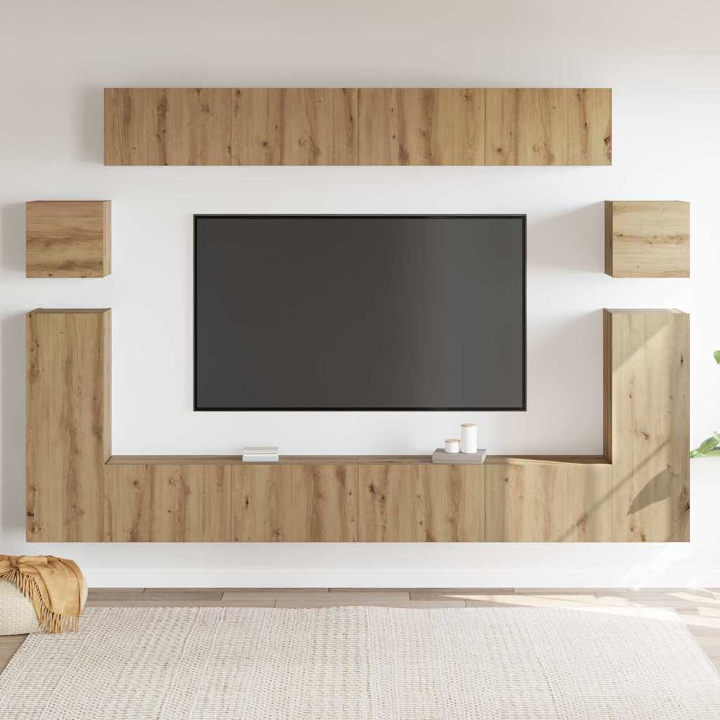 TV Enheter Väggmonterad 4 pcs Artisan Ek Konstruerat trä