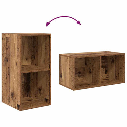 TV-bänkset 4 pcs Gammalt trä 37 x 37 x 72 cm Konstruerat trä