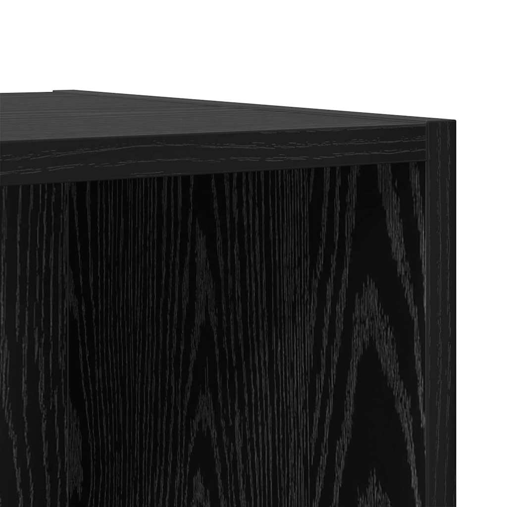 TV-bänkset 4 pcs Svart Ek 37 x 37 x 72 cm Konstruerat trä