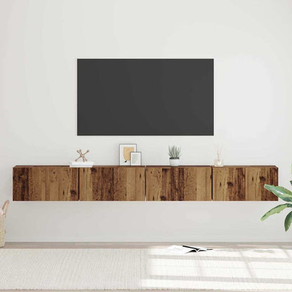 TV-bänkset 4 pcs Gammalt trä 60 x 30 x 30 cm Konstruerat trä