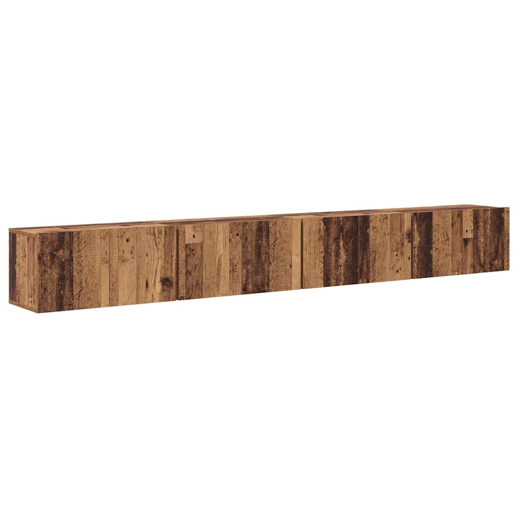 TV-bänkset 4 pcs Gammalt trä 60 x 30 x 30 cm Konstruerat trä