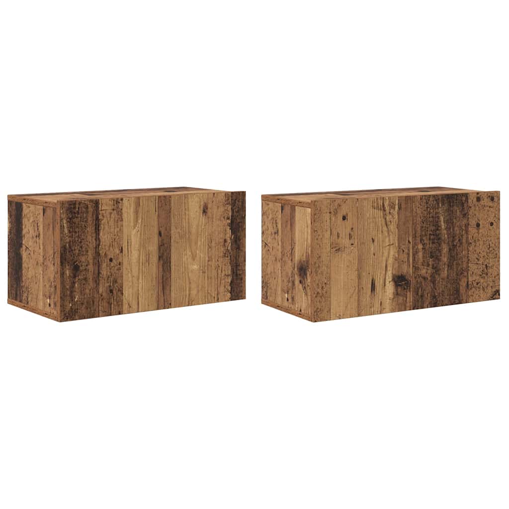 TV-bänkset 4 pcs Gammalt trä 60 x 30 x 30 cm Konstruerat trä