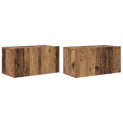 TV-bänkset 4 pcs Gammalt trä 60 x 30 x 30 cm Konstruerat trä