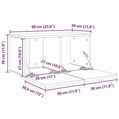 TV-bänkset 4 pcs Gammalt trä 60 x 30 x 30 cm Konstruerat trä