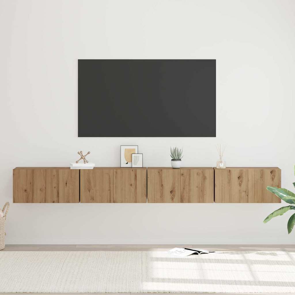 TV-bänkset 4 pcs Artisan Ek 60 x 30 x 30 cm Konstruerat trä
