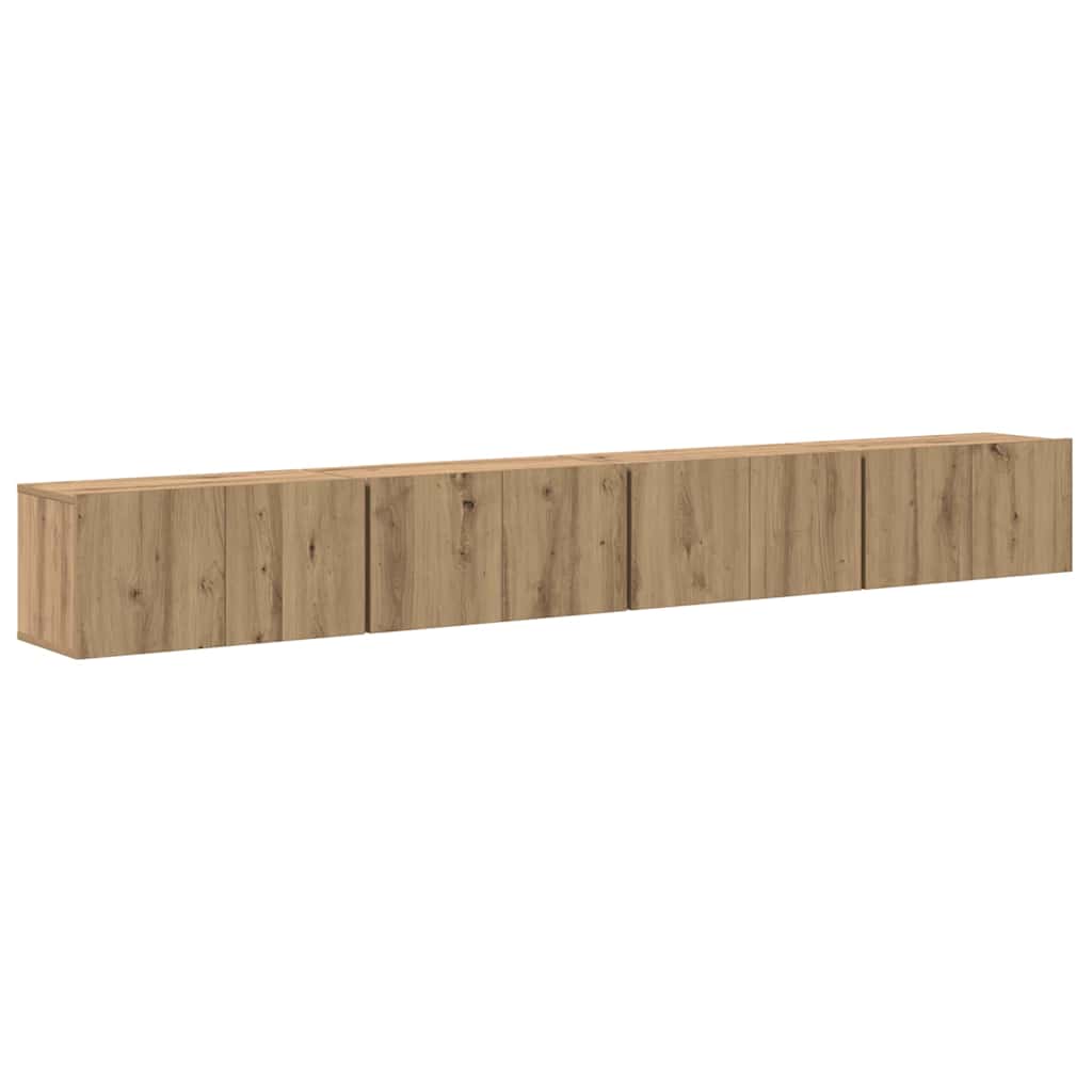 TV-bänkset 4 pcs Artisan Ek 60 x 30 x 30 cm Konstruerat trä