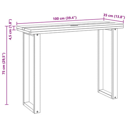 Konsolbord Brun 100 x 35 x 75 cm Massivt teakträ