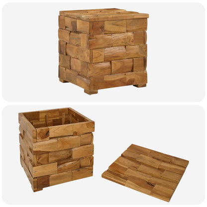 Förvaringskista Brun 40,5 x 39,5 x 45 cm Massivt teakträ