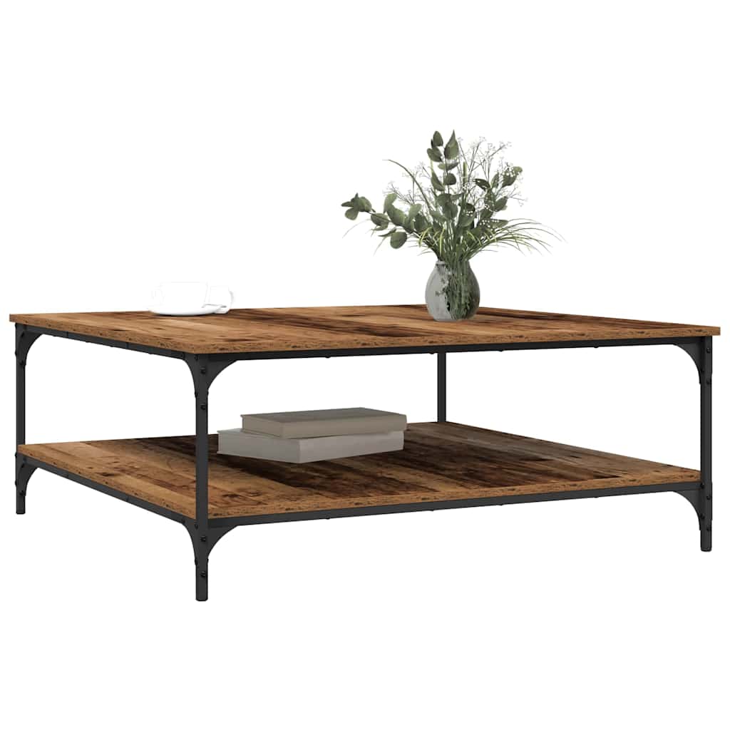 Soffbord Åldrat Trä 100 x 100 x 40 cm