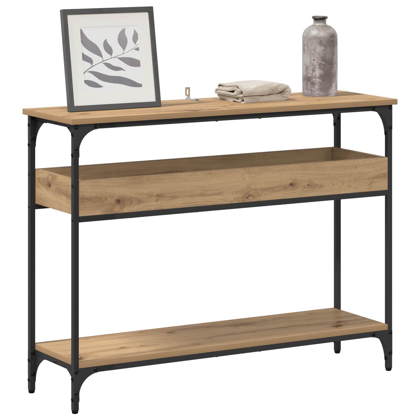 Konsolbord artisan ek 100 x 29 x 75 cm Konstruerat trä