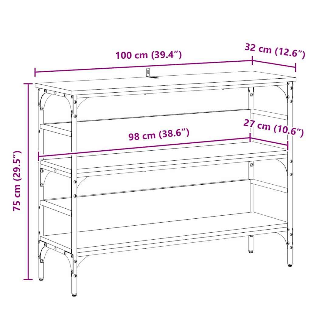 Avlastningsbord Konsollbord Artisan Ek 100 x 32 x 75 cm