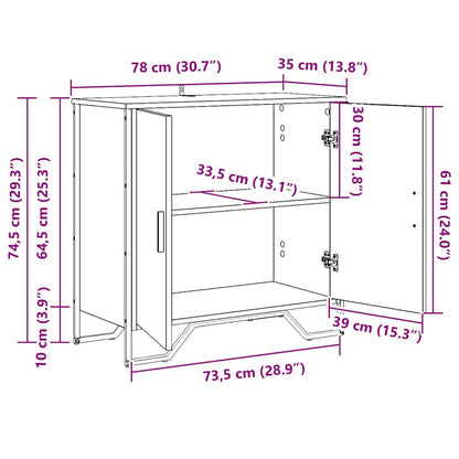 Skänk Svart 78 x 35.5 x 74.5 cm