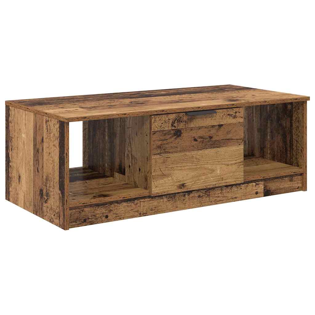 Soffbord Åldrat Trä med låda 102 x 50 x 36cm