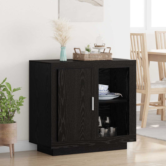 Sideboard Svart Ek 80 x 40 x 75 cm Konstruerat trä